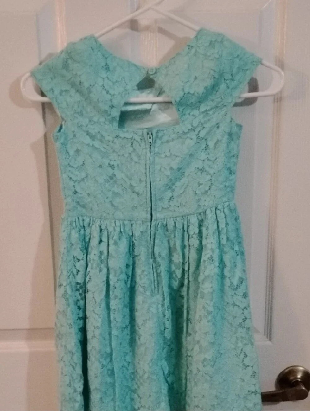 Children's Place Little Girls Aqua Lace Dress In Sx.6x/7 Made In India